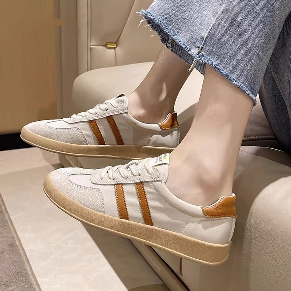 INSTOCK-Desun Women’s White Casual Flat Sneakers 2025