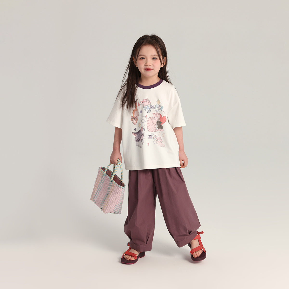 Pudding Haru Girls’ Cartoon Summer Short-Sleeve Tee – Summer Kids Fashion Nepal | Tudoholic