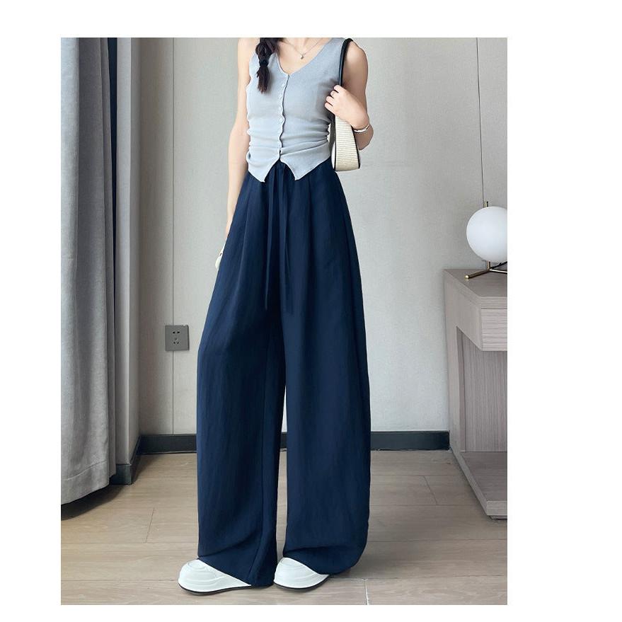 Tencel Linen Pleated Wide-Leg Pants