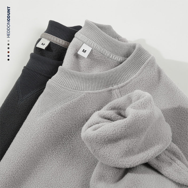 300g Double-Sided Fleece Raglan Sleeve Sweater Men Loose