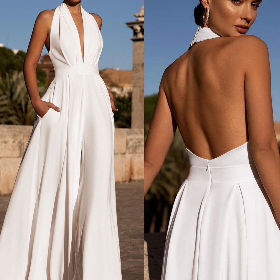 Loose Wide Leg Evening Party Jumpsuit for Women