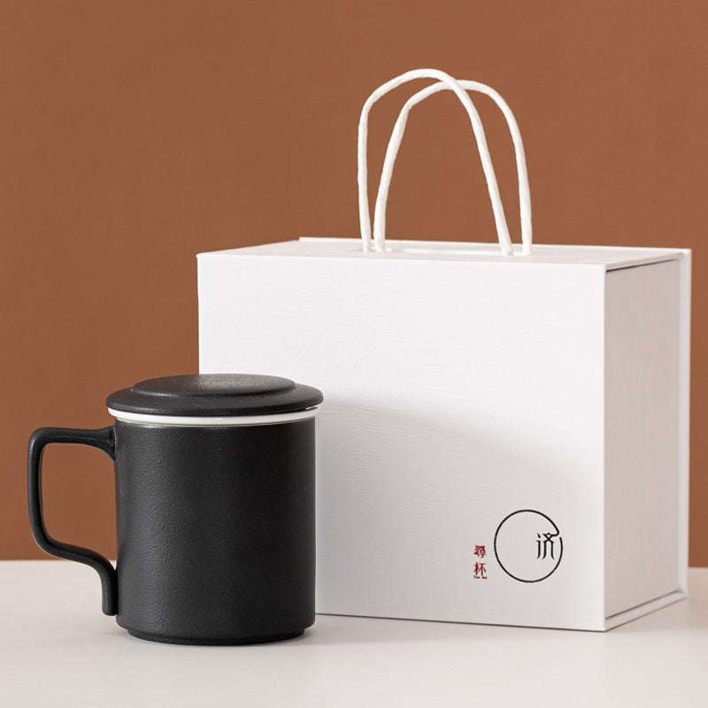 Dehua Ceramic Tea Cup with Lid Office Customer Gift Mug