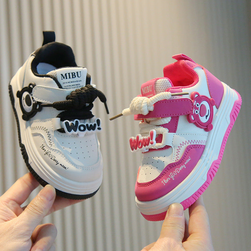 2025 Kids’ Cartoon White Lightweight Sneakers