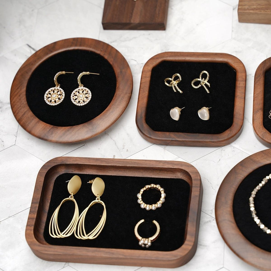 Black Walnut Jewelry Display Tray for Necklaces