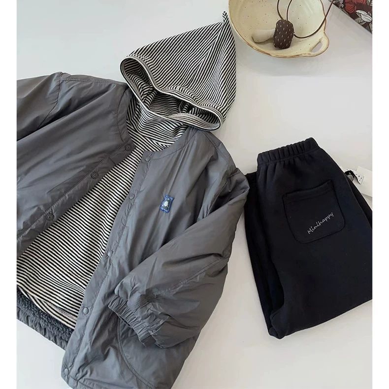 Boys Fleece-Lined Winter Jacket Stylish Warm Kids Top