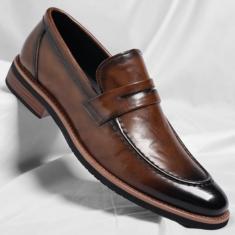 INSTOCK-Men’s British Style Slip-On Leather Shoes Business Casual