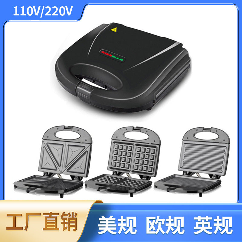 Dual Voltage Sandwich & Waffle Breakfast Machine
