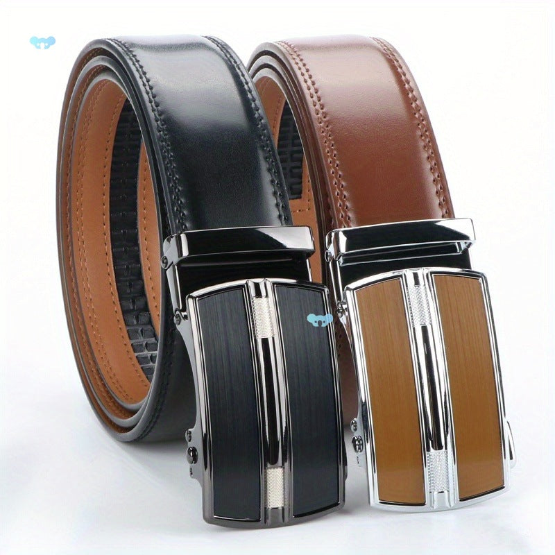 2-Pack Genuine Leather Ratchet Belts – Durable Style