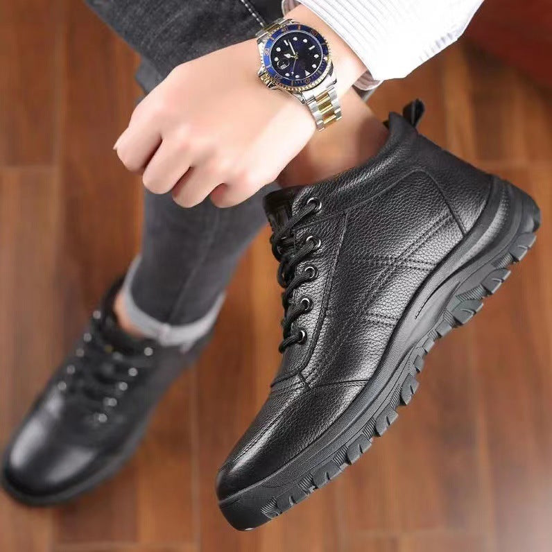 Men’s 2023 Fleece-Lined Winter & Fall Cotton Shoes
