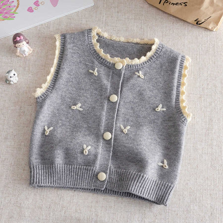Baby Girls Knitted Vest Outerwear Autumn – Vests – Image 7
