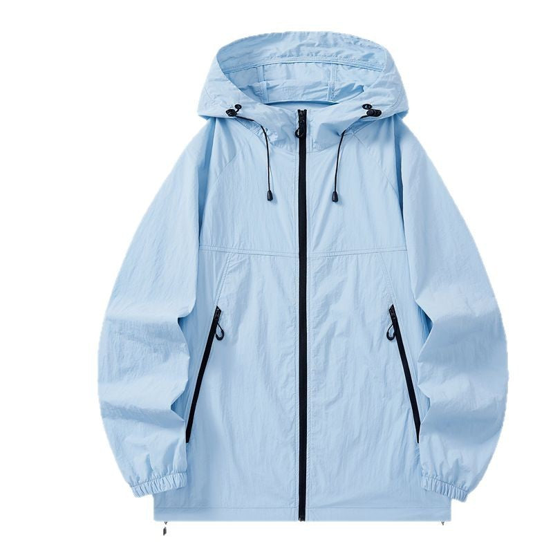 Men’s 2025 Summer Thin Nylon Hooded Sun Jacket