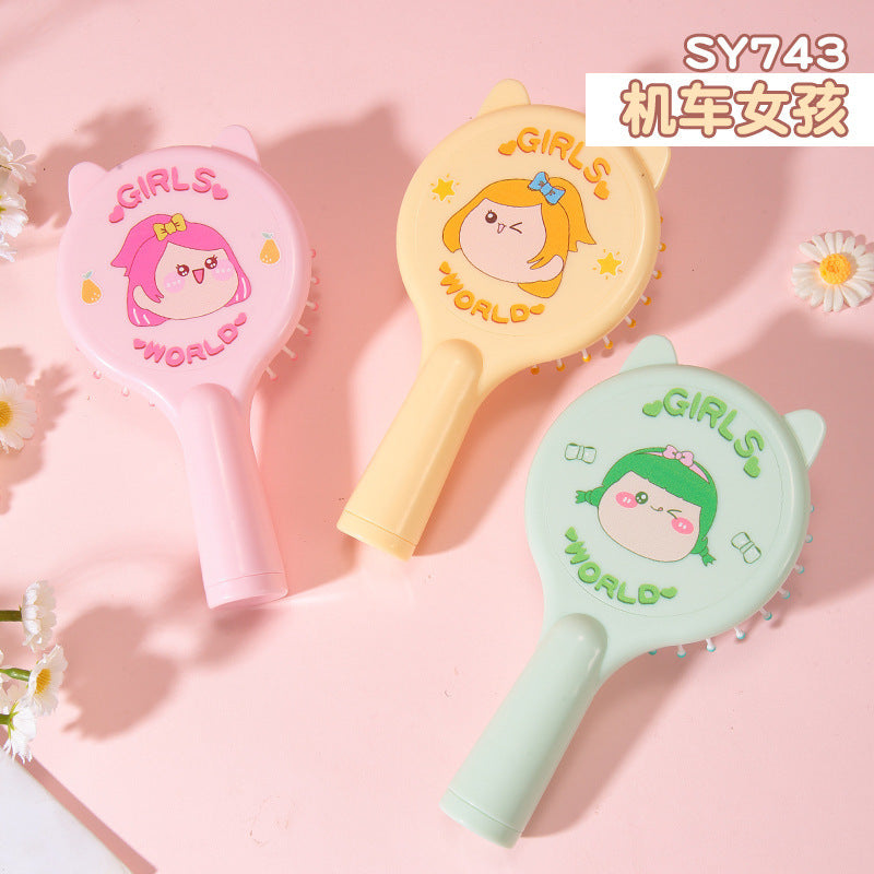 Lamela Cartoon Air Bag Mirror Comb | Portable Hair Brush