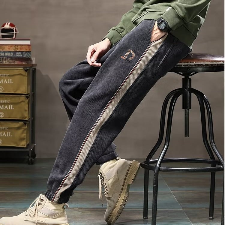 Men’s Velvet Sweatpants Thick Loose Autumn Winter Pants