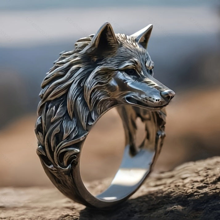 Retro Wolf Head Ring – Domineering Hip Hop Animal Style