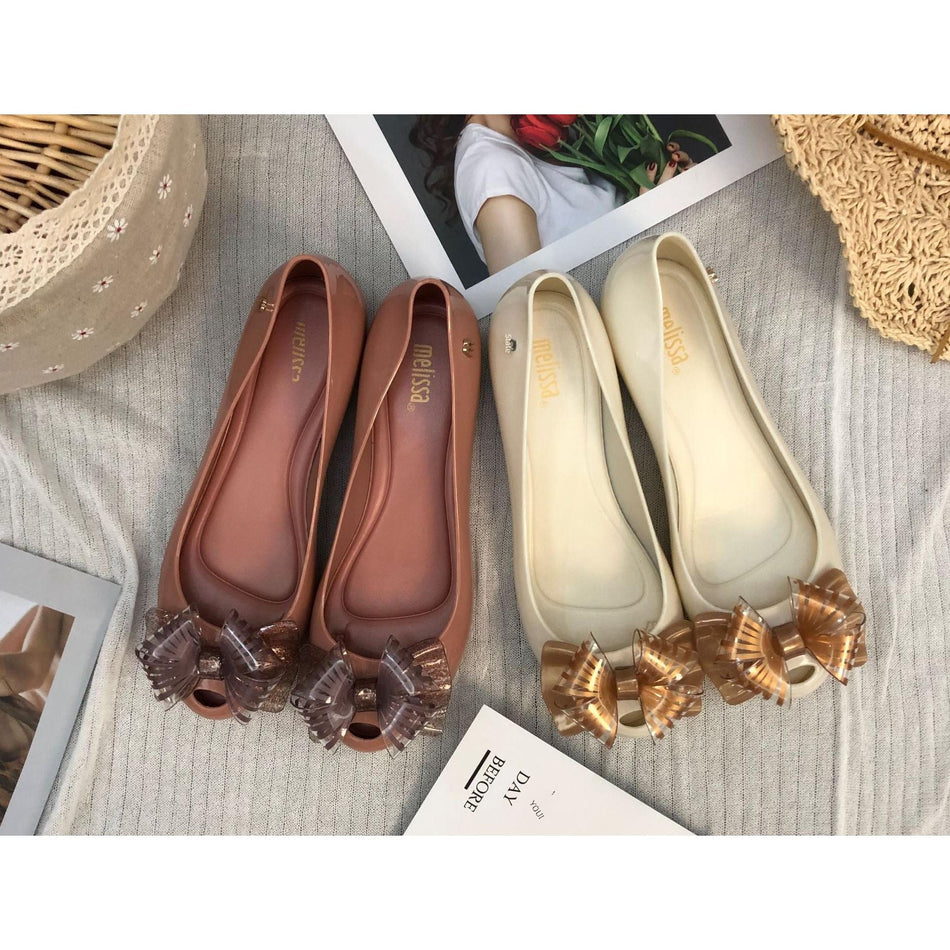 Melissa Jelly Sandals – Bow Flat Fish Toe Shoes