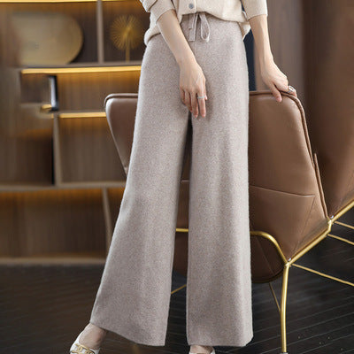 INSTOCK- Women's High-Waist Knit Wide-Leg Flared Pants