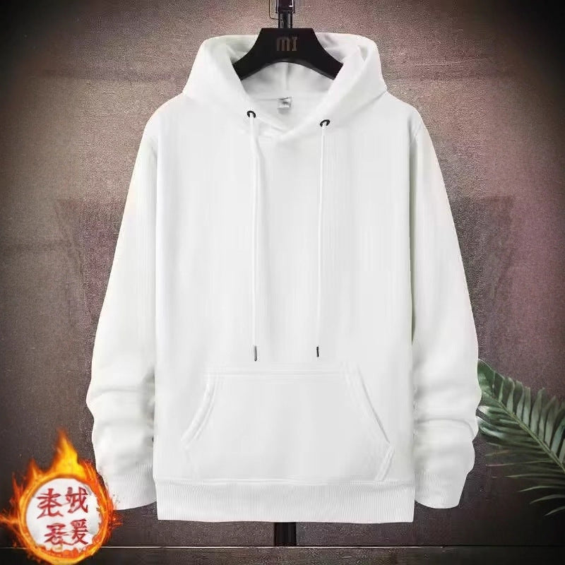 Men’s Korean-Style Pullover – Thick Autumn-Winter Hooded