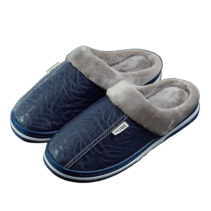 Men’s Extra Large Waterproof Cotton Slippers – Warm Non-Slip