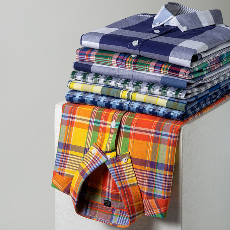 Men’s 2025 Cotton Plaid Business Casual Shirt
