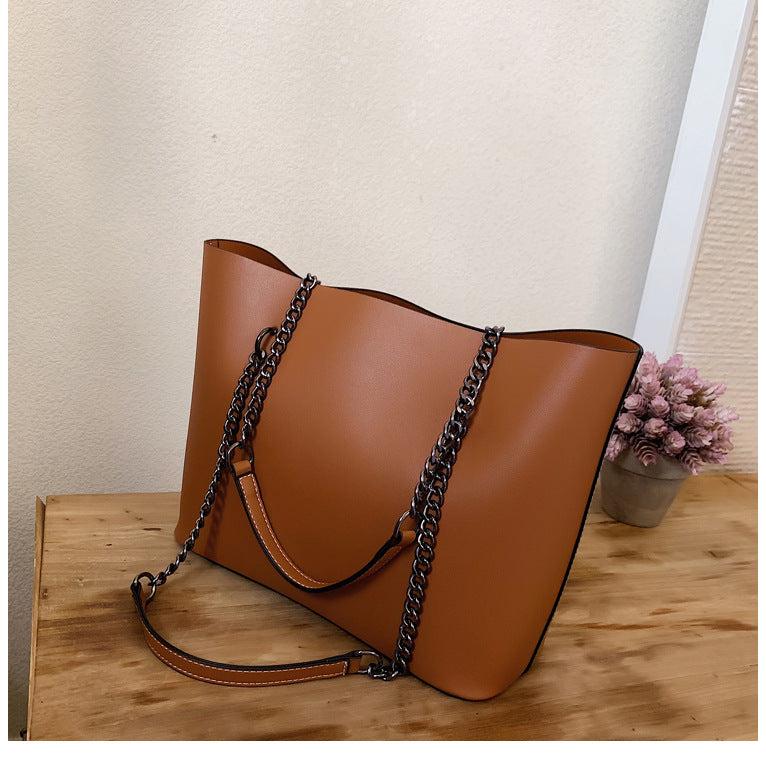 Women's Retro Tote Bag – Large Capacity & Chain Strap