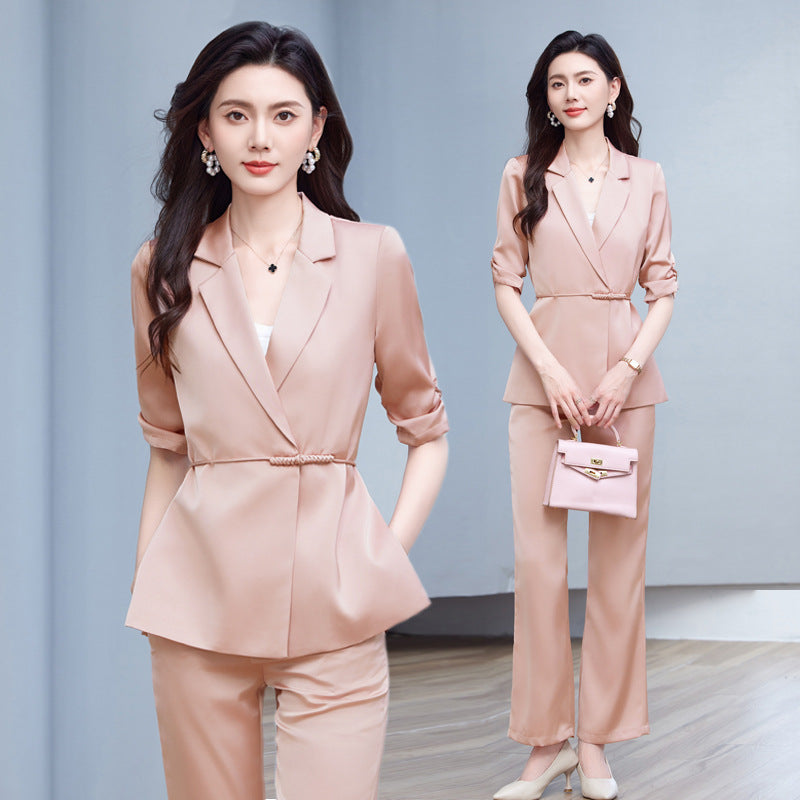 Women’s Pink Chinese-Style Satin Suit