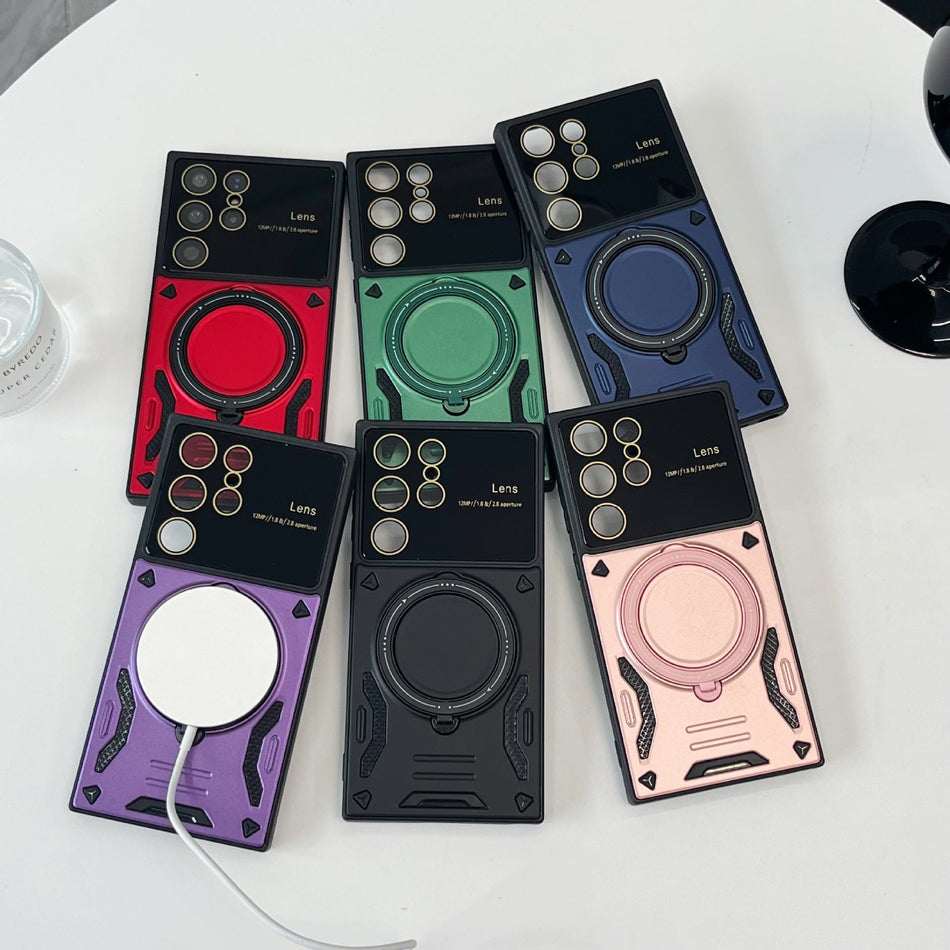 S23U/S22 Magnetic Case with Kickstand & Clear Sound