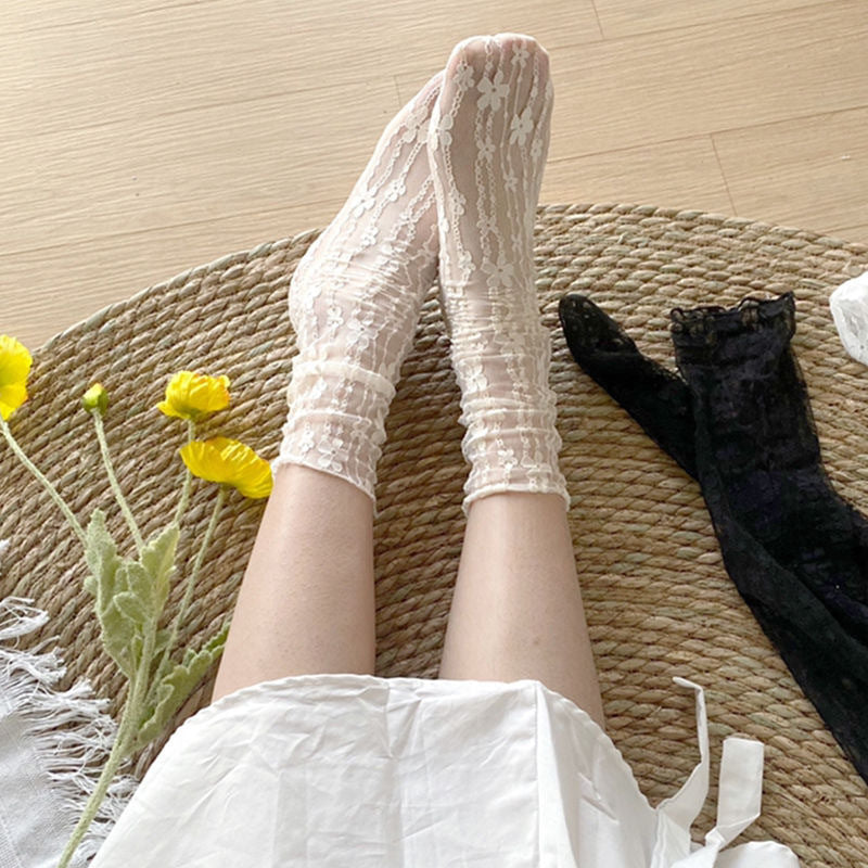 Children’s Lace Silk Stockings (Pack of 4 )