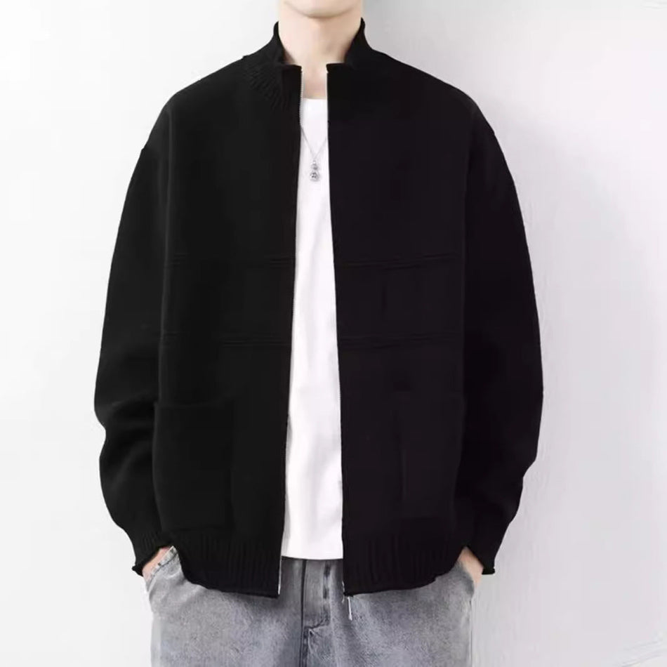 Vertical Collar Knitted Cardigan Men's Loose Casual Jacket