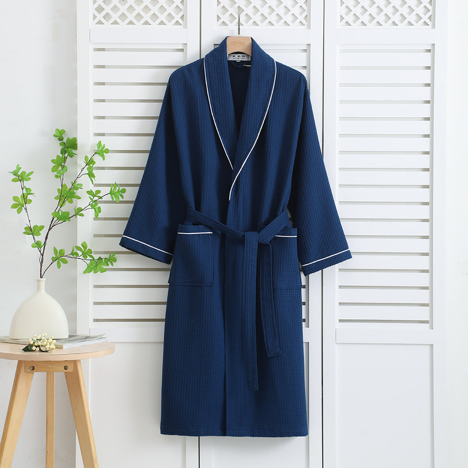 STOCK-Xin Meishu Pure Cotton Waffle Couple’s Bathrobe & Nightgown