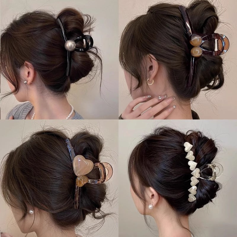 Transparent Jelly Love Clip –Elegant Hair Claw