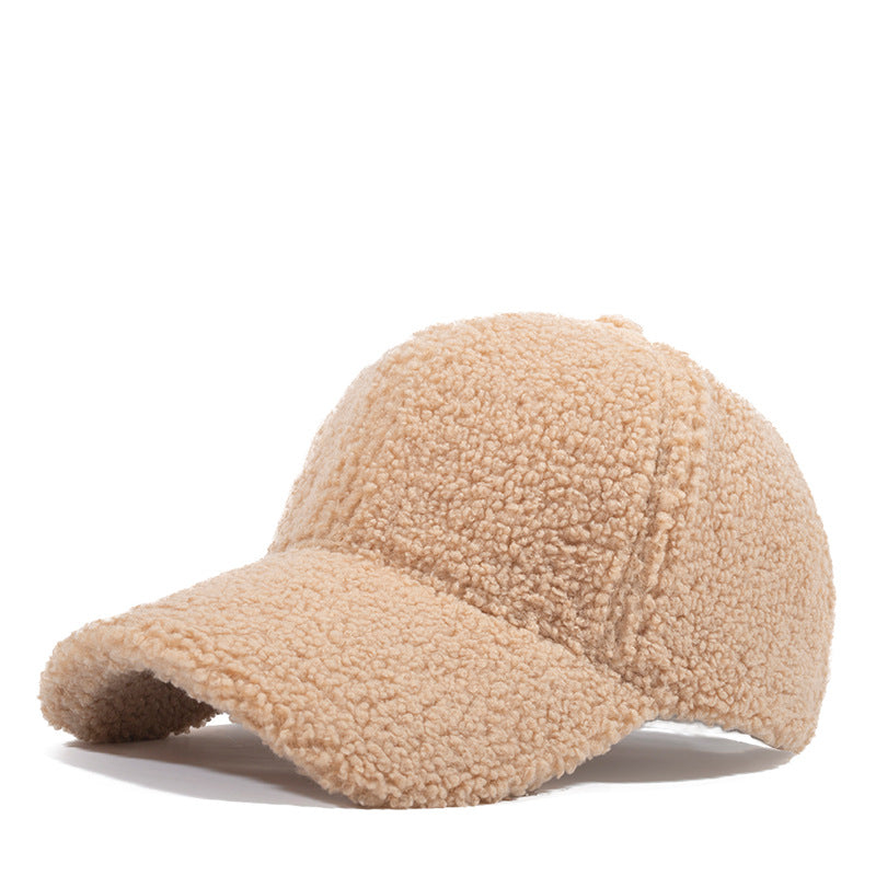 Korean Style Lamb Feather Warm Baseball Cap