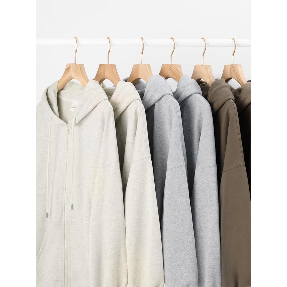 600g American Heavyweight Silver Fox Velvet Zipper Cardigan
