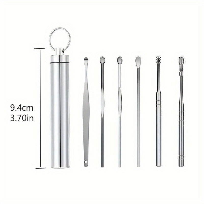 6-Piece Stainless Steel Earwax Removal Travel Set