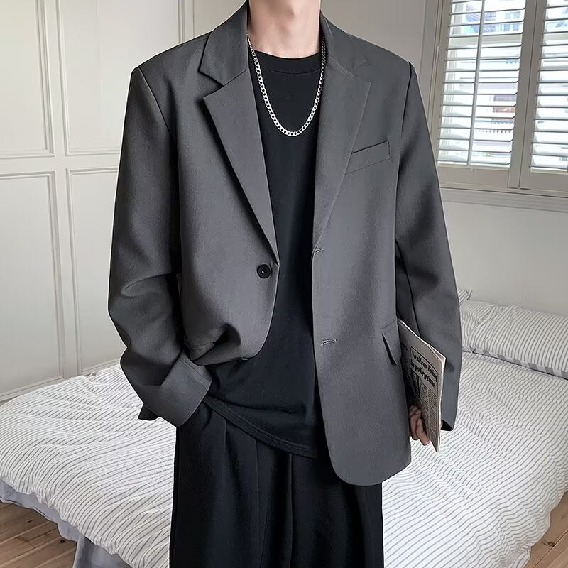 Loose Men’s Casual Suit Jacket – Korean Mature Spring Style