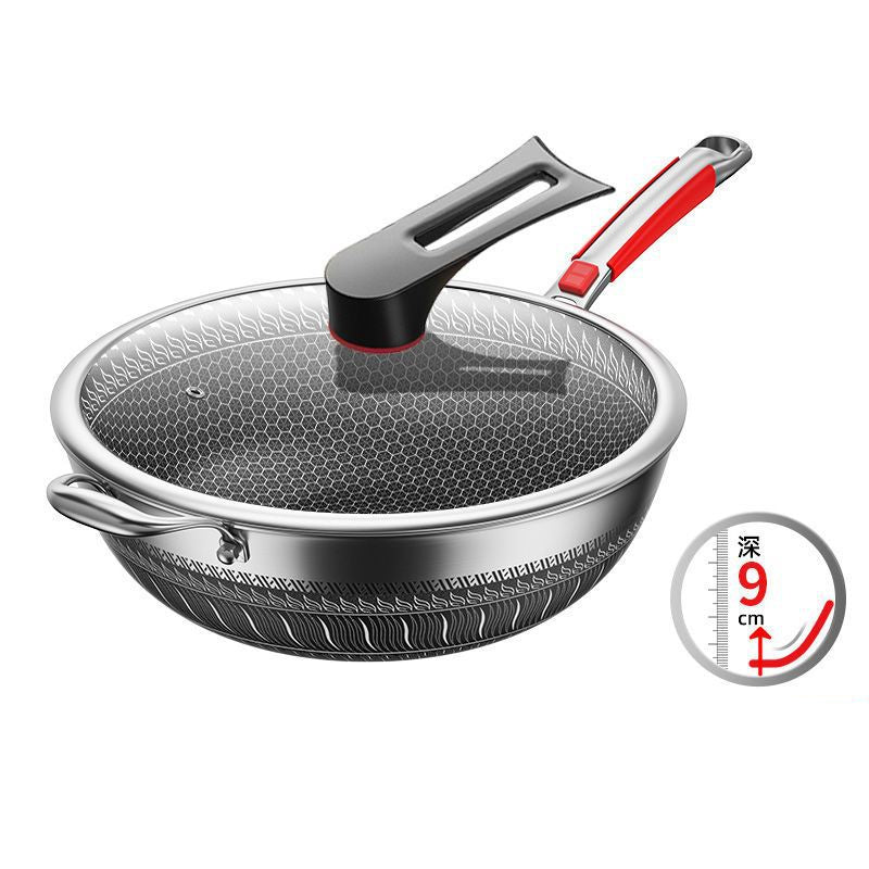German Stainless Steel Non-Stick Wok for All Cooktops