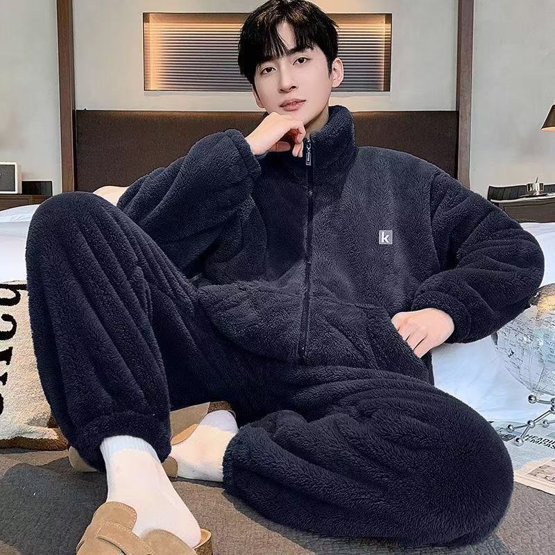 Men’s Autumn-Winter Coral Velvet Pajama Set