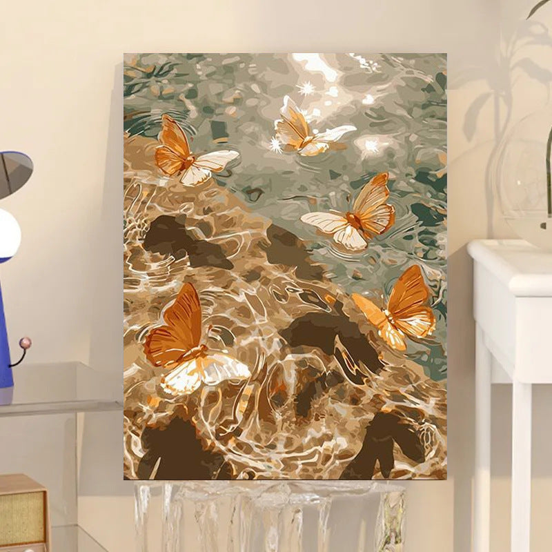DIY Digital Oil Painting – Butterfly & Landscape Art 🎨