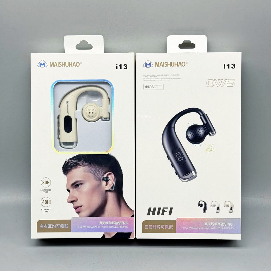 Single Ear Bluetooth Headset with Digital Display & 180° Rotate