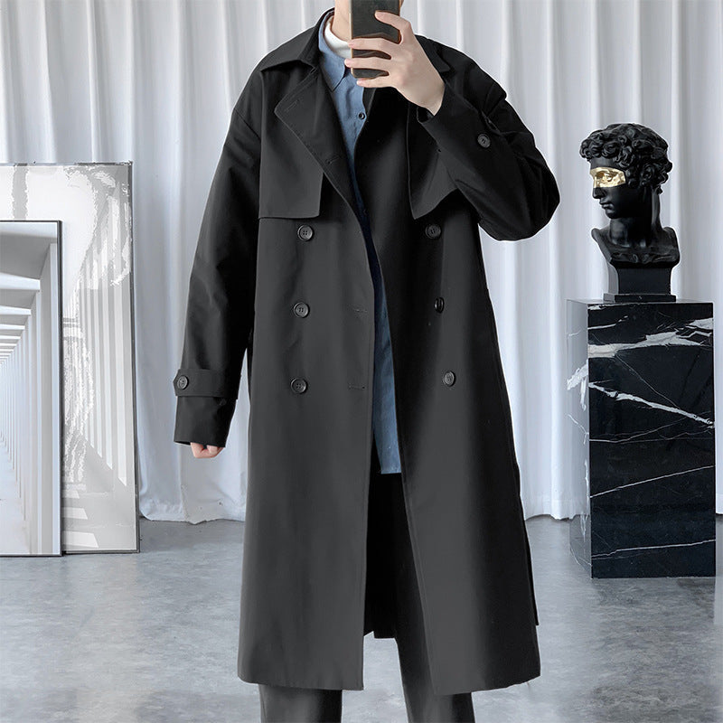 Men’s Mid-Length Trench Coat Autumn Winter British Korean Style