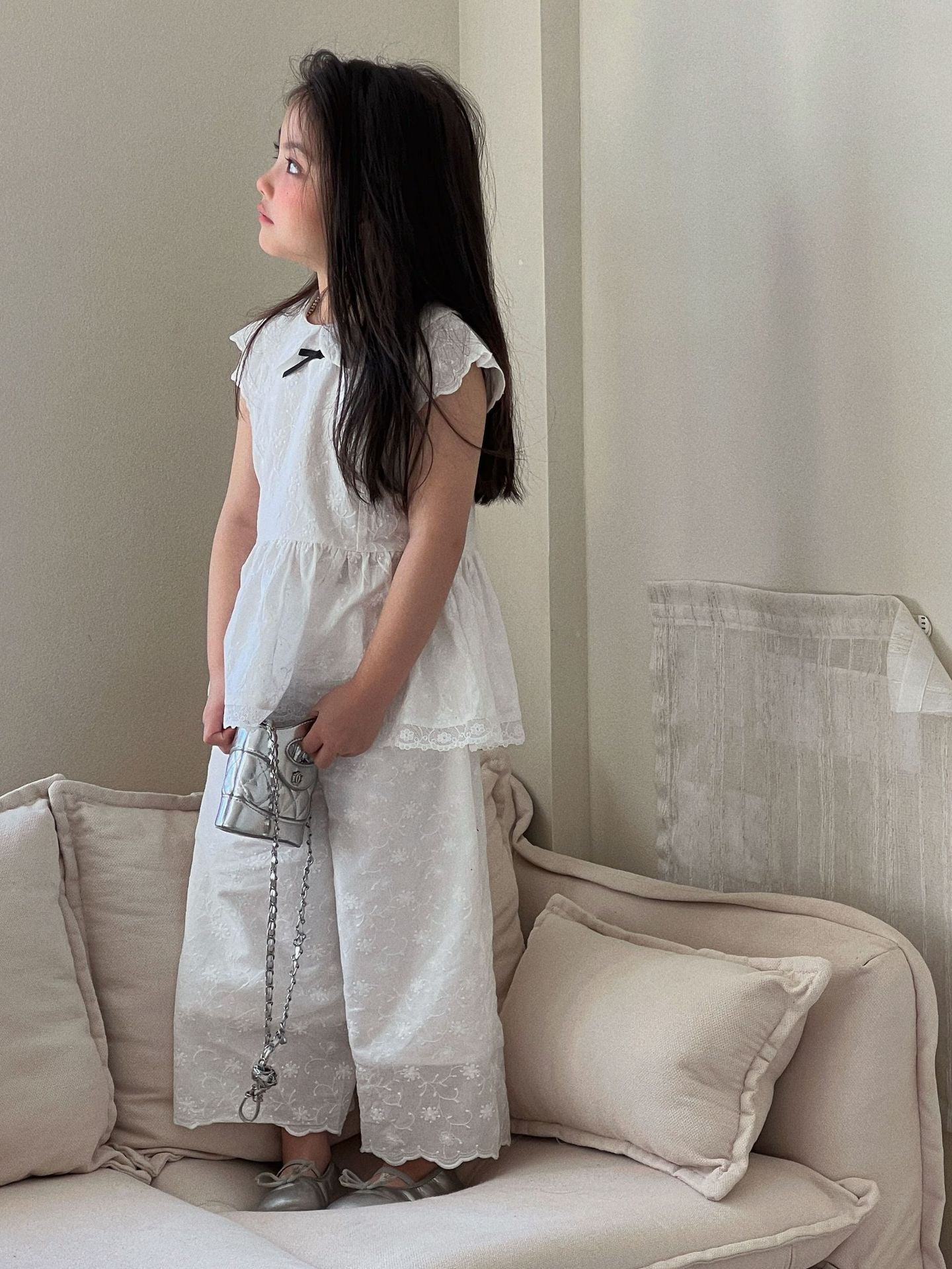 Girls Cotton Lace Doll Collar Summer Set 2026 – Summer Kids Fashion Nepal | Tudoholic