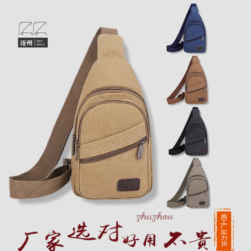 Hot Sale Multi-pocket Men’s Canvas Chest Bag