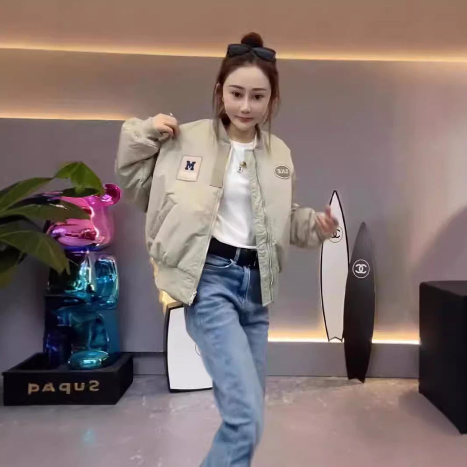 Women’s Short Oxford Baseball Bomber Jacket