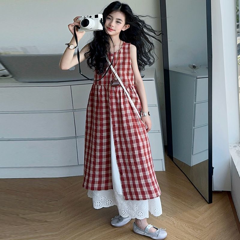 Girls Plaid Blouse Skirt Summer Two-Piece Set – Baby & Children's Outfits – Image 7