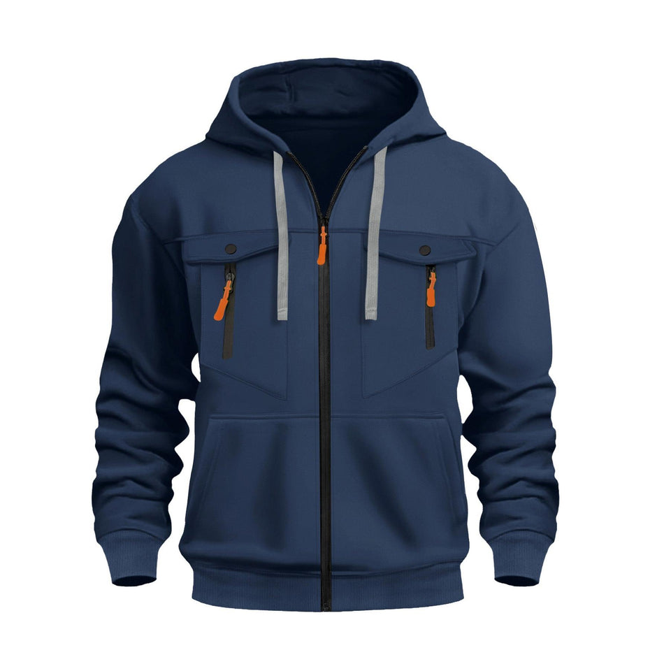 STOCK-Men’s Cross-Border Autumn Winter Zipper Pullover Hoodie