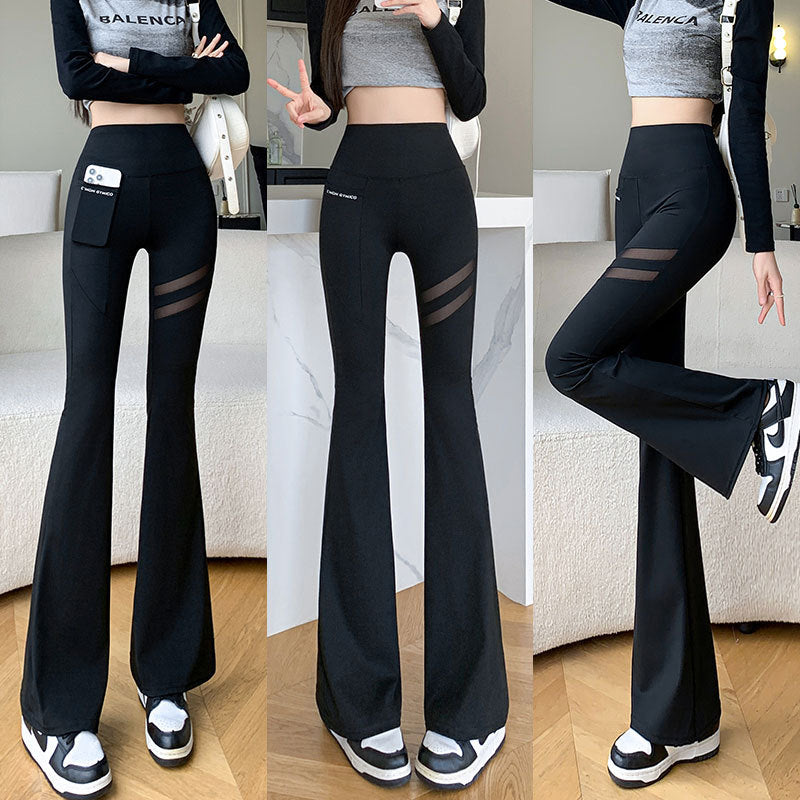 Ice Silk Flared Shark Pants for Women