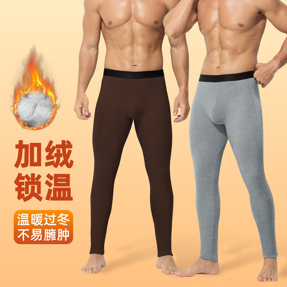 Men’s Thickened Fleece-Lined Thermal Base Layer Pants Winter
