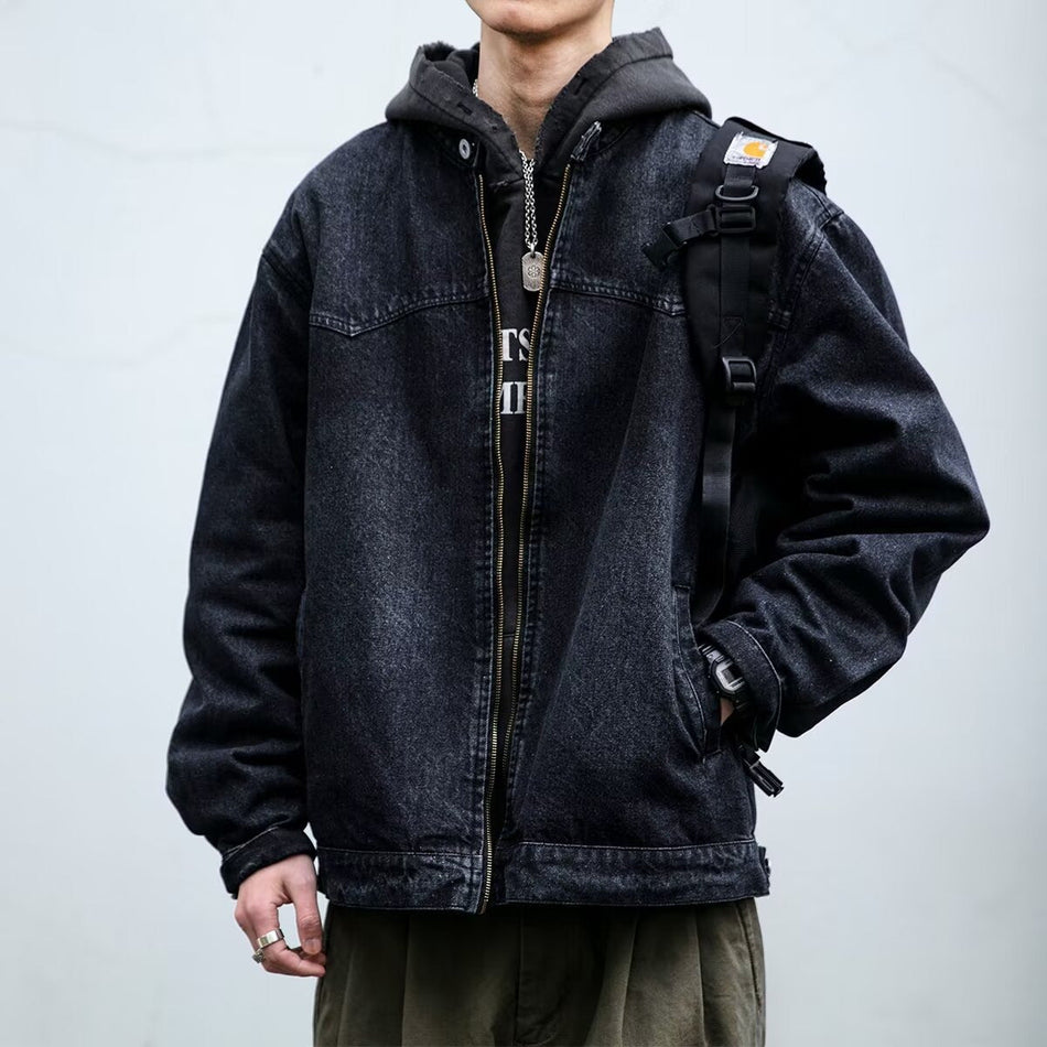 Japanese Retro Denim Jacket (Unisex) – Vintage Streetwear