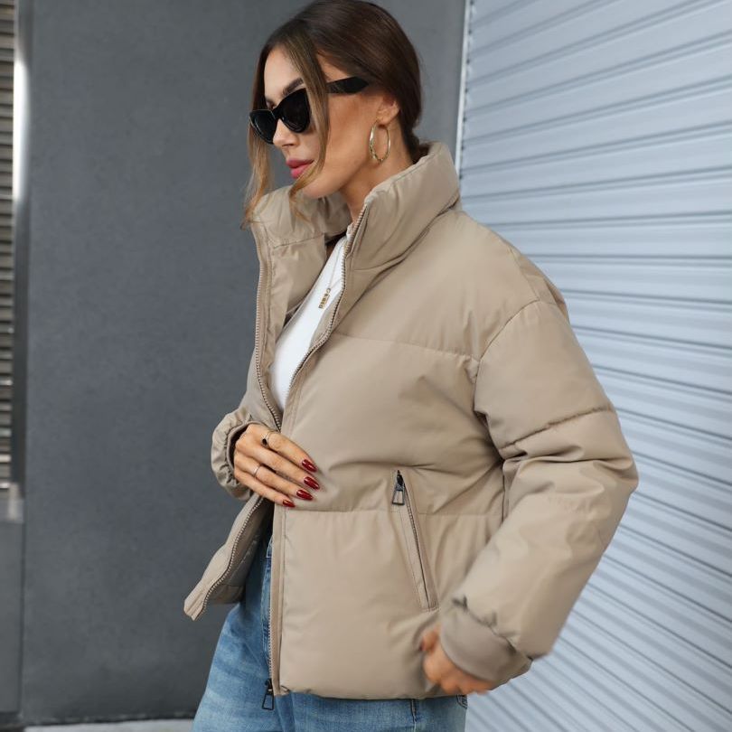 Stand Collar Loose Down Bread Jacket Women