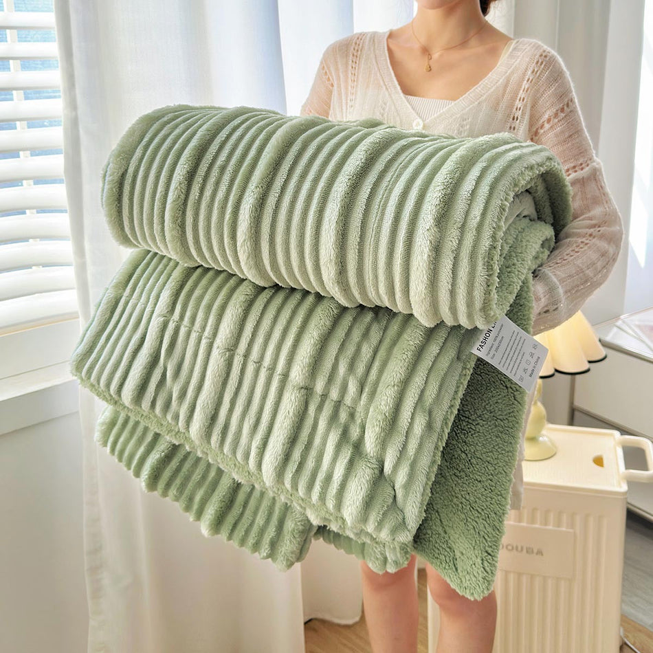Double-Layer Thickened Lamb Velvet Office Blanket