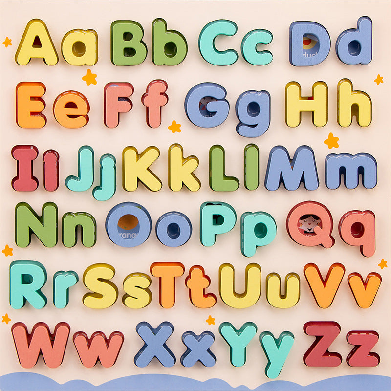 Wooden Color Letter Matching Puzzle Box Toy for Kids Learn